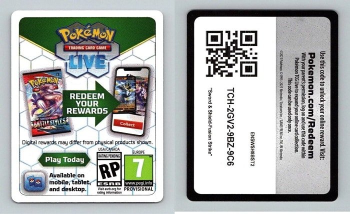 pokemon tcg card code